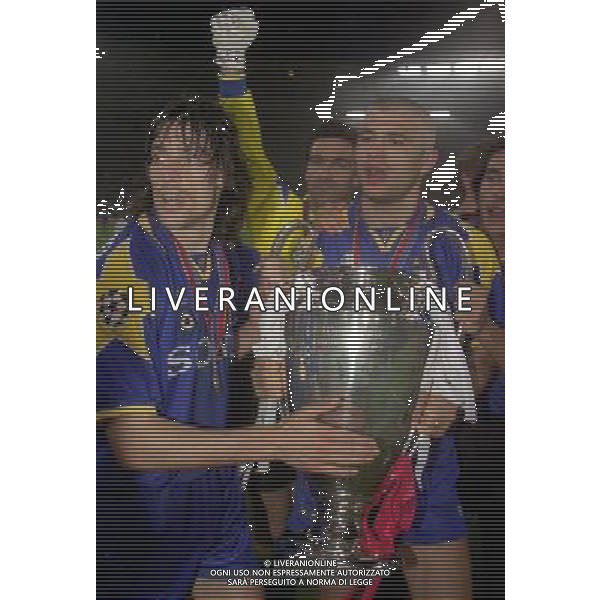 ROMA 22 MAGGIO 1996 FINALE DI CHAMPIONS LEAGUE JUVENTUS -AJAX NELLA FOTO FABRIZIO RAVANELLI E MORENO TORRICELLI AG ALDO LIVERANI SAS