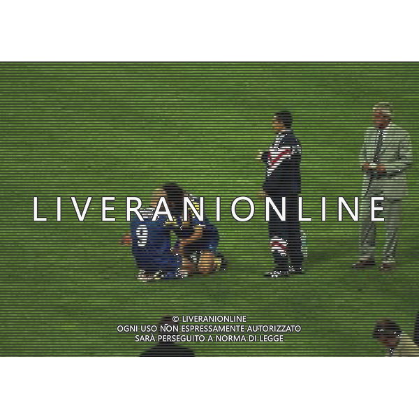 ROMA 22 MAGGIO 1996 FINALE DI CHAMPIONS LEAGUE JUVENTUS -AJAX NELLA FOTO ABBRACCI JUVENTUS AG ALDO LIVERANI SAS