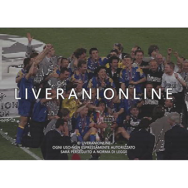 ROMA 22 MAGGIO 1996 FINALE DI CHAMPIONS LEAGUE JUVENTUS -AJAX NELLA FOTO LA JUVENTUS VINCE LA COPPA CAMPIONI AG ALDO LIVERANI SAS