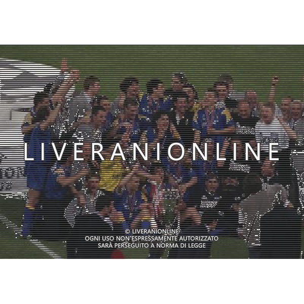ROMA 22 MAGGIO 1996 FINALE DI CHAMPIONS LEAGUE JUVENTUS -AJAX NELLA FOTO LA JUVENTUS VINCE LA COPPA CAMPIONI AG ALDO LIVERANI SAS