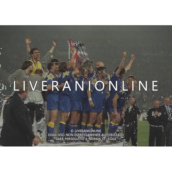 ROMA 22 MAGGIO 1996 FINALE DI CHAMPIONS LEAGUE JUVENTUS -AJAX NELLA FOTO LA JUVENTUS VINCE LA COPPA CAMPIONI AG ALDO LIVERANI SAS