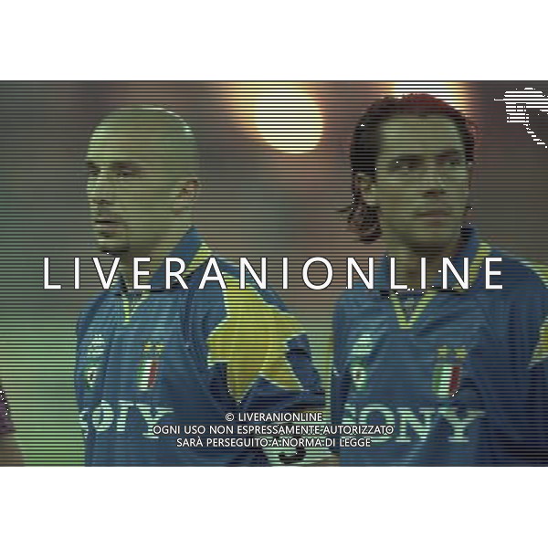 ROMA 22 MAGGIO 1996 FINALE DI CHAMPIONS LEAGUE JUVENTUS -AJAX NELLA FOTO GIANLUCA VIALLI CON PAULO SOUSA AG ALDO LIVERANI SAS