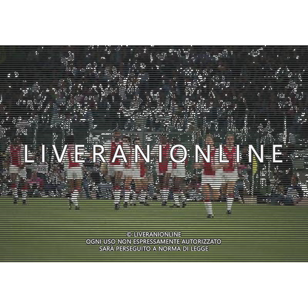 ROMA 22 MAGGIO 1996 FINALE DI CHAMPIONS LEAGUE JUVENTUS -AJAX NELLA FOTO ABBRACCI AJAX AG ALDO LIVERANI SAS