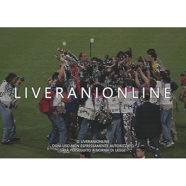 ROMA 22 MAGGIO 1996 FINALE DI CHAMPIONS LEAGUE JUVENTUS -AJAX NELLA FOTO LA JUVENTUS VINCE LA COPPA DEI CAMPIONI AG ALDO LIVERANI SAS
