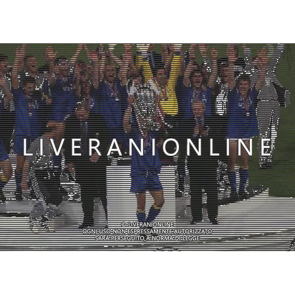 ROMA 22 MAGGIO 1996 FINALE DI CHAMPIONS LEAGUE JUVENTUS -AJAX NELLA FOTO LA JUVENTUS VINCE LA COPPA DEI CAMPIONI AG ALDO LIVERANI SAS