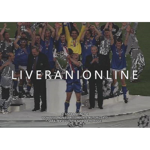 ROMA 22 MAGGIO 1996 FINALE DI CHAMPIONS LEAGUE JUVENTUS -AJAX NELLA FOTO LA JUVENTUS VINCE LA COPPA DEI CAMPIONI AG ALDO LIVERANI SAS
