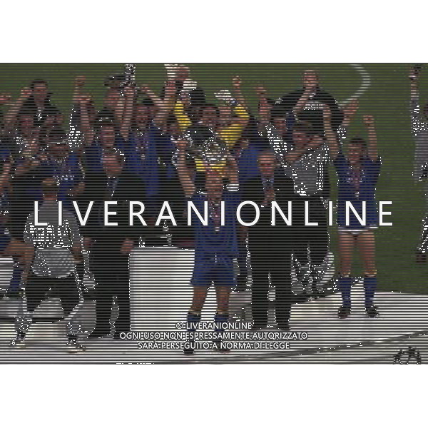 ROMA 22 MAGGIO 1996 FINALE DI CHAMPIONS LEAGUE JUVENTUS -AJAX NELLA FOTO LA JUVENTUS VINCE LA COPPA DEI CAMPIONI AG ALDO LIVERANI SAS