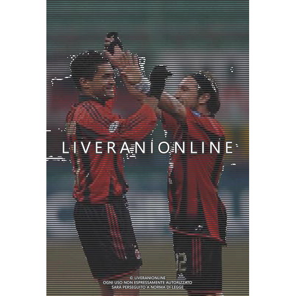 MILAN - UDINESE COPPA ITALIA TIM CUP 26/01/2005 NELLA FOTO ESULTANZA DOPO IL GOL DI SERGINHO CON CHRISTIAN BROCCHI FOTO LUZZANI/AGENZIA ALDO LIVERANI