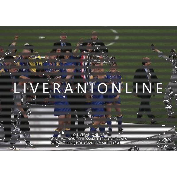 ROMA 22 MAGGIO 1996 FINALE DI CHAMPIONS LEAGUE JUVENTUS -AJAX NELLA FOTO LA JUVENTUS VINCE LA COPPA DEI CAMPIONI AG ALDO LIVERANI SAS