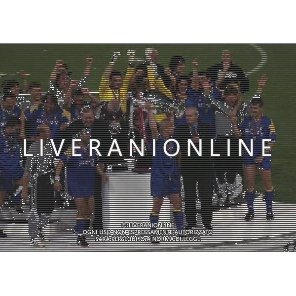 ROMA 22 MAGGIO 1996 FINALE DI CHAMPIONS LEAGUE JUVENTUS -AJAX NELLA FOTO LA JUVENTUS VINCE LA COPPA DEI CAMPIONI AG ALDO LIVERANI SAS