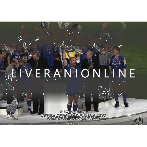 ROMA 22 MAGGIO 1996 FINALE DI CHAMPIONS LEAGUE JUVENTUS -AJAX NELLA FOTO LA JUVENTUS VINCE LA COPPA DEI CAMPIONI AG ALDO LIVERANI SAS