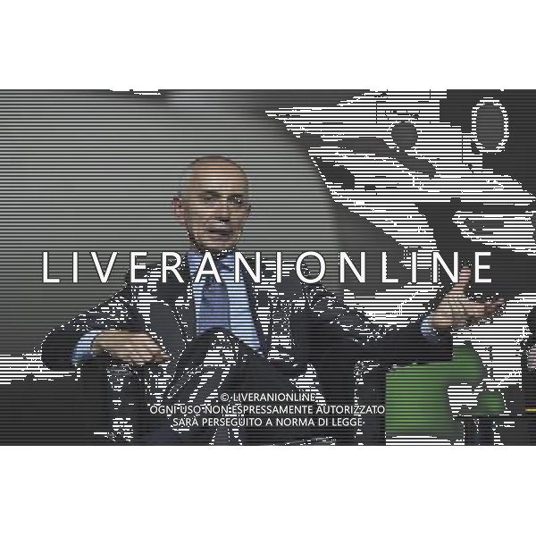 Presentazione del nuovo Brand, della nuova immagine e dei nuovi servizi Alitalia all\'Aeroporto Internazionale \'Leonardo Da Vinci\' Hangar 7, Fiumicino Roma 04 giugno 2015 nella foto Silvano Cassano amministratore delegato ©Corradetti/AGENZIA ALDO LIVERANI Sas