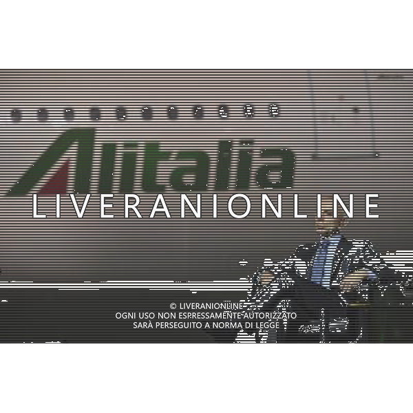 Presentazione del nuovo Brand, della nuova immagine e dei nuovi servizi Alitalia all\'Aeroporto Internazionale \'Leonardo Da Vinci\' Hangar 7, Fiumicino Roma 04 giugno 2015 nella foto Silvano Cassano amministratore delegato ©Corradetti/AGENZIA ALDO LIVERANI Sas