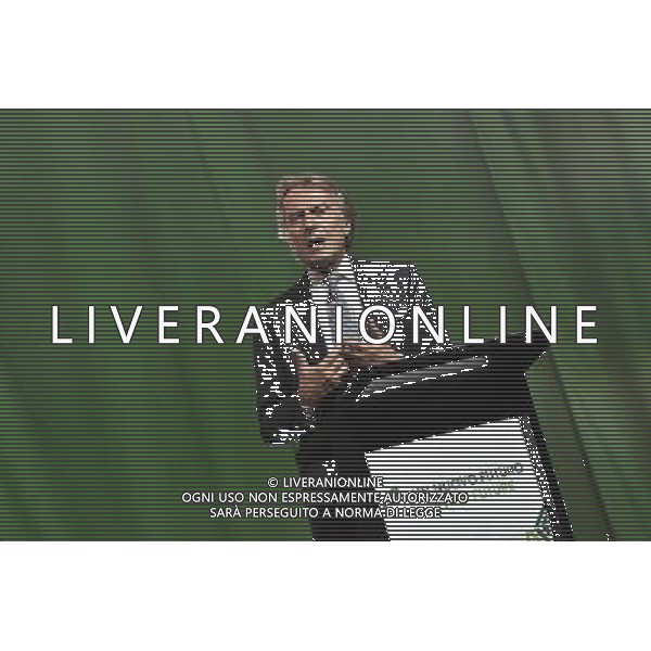 Presentazione del nuovo Brand, della nuova immagine e dei nuovi servizi Alitalia all\'Aeroporto Internazionale \'Leonardo Da Vinci\' Hangar 7, Fiumicino Roma 04 giugno 2015 nella foto Luca Cordero di Montezemolo Presidente ©Corradetti/AGENZIA ALDO LIVERANI Sas