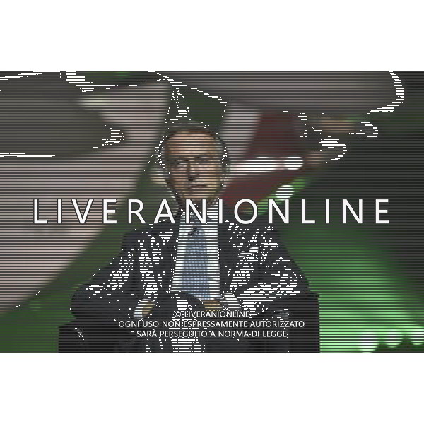 Presentazione del nuovo Brand, della nuova immagine e dei nuovi servizi Alitalia all\'Aeroporto Internazionale \'Leonardo Da Vinci\' Hangar 7, Fiumicino Roma 04 giugno 2015 nella foto Luca Cordero di Montezemolo Presidente ©Corradetti/AGENZIA ALDO LIVERANI Sas