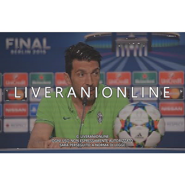 BERLIN, GERMANY - JUNE 05: In this handout image provided by UEFA, Gianluigi Buffon of Juventus attends a Juventus press conference on the eve of the UEFA Champions League Final match against FC Barcelona at Olympiastadion on June 5, 2015 in Berlin, Germany. (Photo by UEFA/UEFA) *** Local Caption *** Gianluigi Buffon/Agenzia Aldo Liverani s.a.s. *** Local Caption *** Gianluigi Buffon/Agenzia Aldo Liverani s.a.s.
