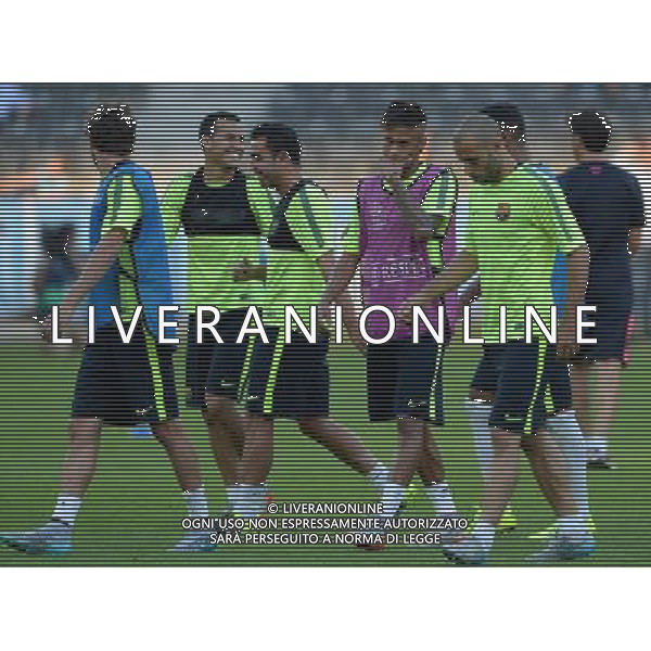 UEFA Champions League 2014/2015 Finale Berlino - 05.06.2015 Allenamento Juventus Barcellona Nella Foto:neymar mascherano pedro xavi /Ph.Vitez-Ag. Aldo Liverani