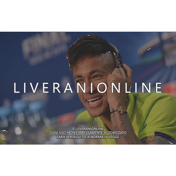 BERLIN, GERMANY - JUNE 05: In this handout image provided by UEFA, Neymar of Barcelona attends a FC Barcelona press conference on the eve of the UEFA Champions League Final match against Juventus at Olympiastadion on June 5, 2015 in Berlin, Germany. (Photo by UEFA/UEFA) *** Local Caption *** Neymar/Agenzia Aldo Liverani s.a.s. *** Local Caption *** Neymar/Agenzia Aldo Liverani s.a.s.