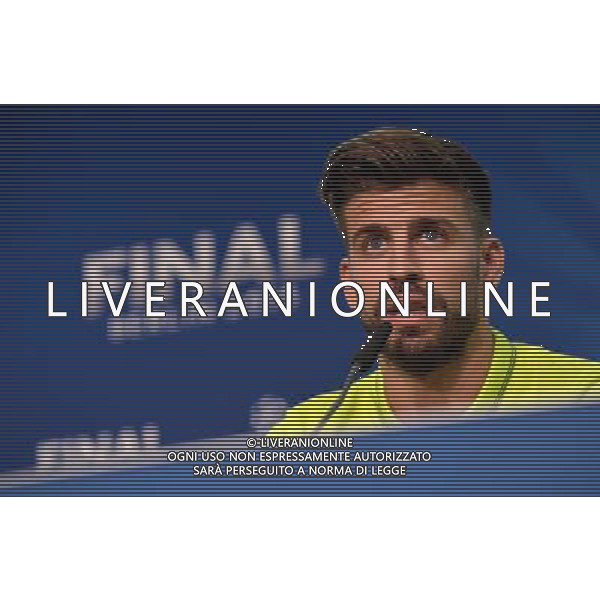 BERLIN, GERMANY - JUNE 05: In this handout image provided by UEFA, Gerard Pique of Barcelona attends a FC Barcelona press conference on the eve of the UEFA Champions League Final match against Juventus at Olympiastadion on June 5, 2015 in Berlin, Germany. (Photo by UEFA/UEFA) Gerard Pique/Agenzia Aldo Liverani s.a.s.