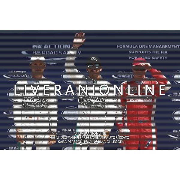 Pole for Lewis Hamilton (GBR) Mercedes AMG F1, 2nd for Nico Rosberg (GER) Mercedes AMG F1 and 3rd for Kimi Raikkonen (FIN) Ferrari SF15-T. 06.06.2015. Formula 1 World Championship, Rd 7, Canadian Grand Prix, Montreal, Canada, Qualifying Day. /AGENZIA ALDO LIVERANI Sas - ITALY ONLY - EDITORIAL USE ONLY - Prove ufficiali
