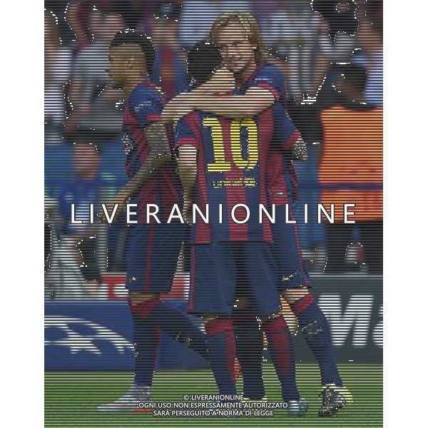 UEFA Champions League 2014/2015 Finale Berlino - 06.06.2015 Juventus-Barcellona Nella Foto: rakitic esultanza dopo il gol con lionel messi /Ph.Vitez-Ag. Aldo Liverani