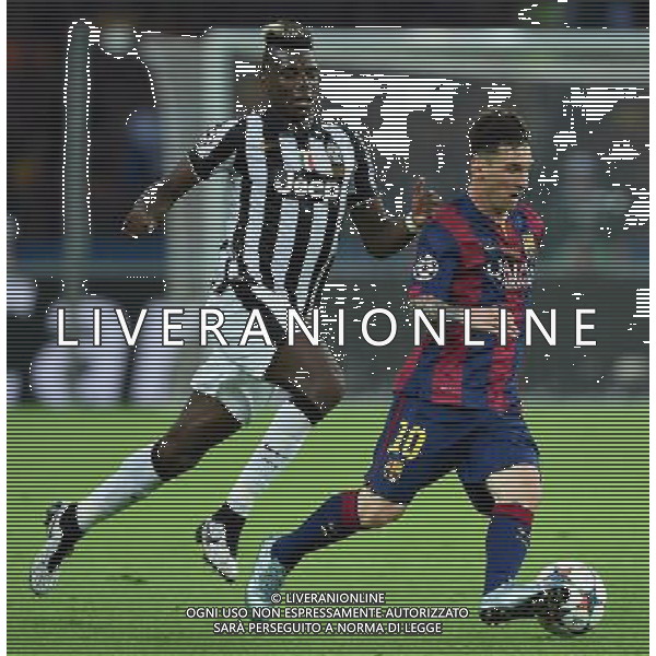 UEFA Champions League 2014/2015 Finale Berlino - 06.06.2015 Juventus-Barcellona Nella Foto:messi lionel e paul pogba /Ph.Vitez-Ag. Aldo Liverani