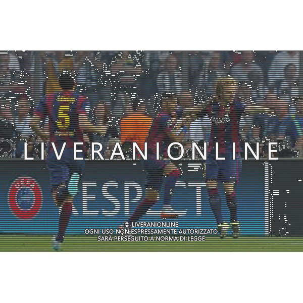 06.06.2015 BERLIN , NIEMCY STADION OLIMPIJSKI PILKA NOZNA ( FOOTBALL ) FINAL LIGI MISTRZOW UEFA 2015 ( UEFA CHAMIONS LEAGUE FINAL ) MECZ JUVENTUS TURYN FC - FC BARCELONA NZ NEYMAR, IVAN RAKITIC - RADOSC, BRAMKA, GOL FOTO LUKASZ GROCHALA/CYFRASPORT / NEWSPIX.PL --- Newspix.pl /AGENZIA ALDO LIVERANI Sas - ITALY ONLY - EDITORIAL USE ONLY - Juventus - Barcellona UEFA Champions League 2014/2015 Finale Berlino - 06.06.2015 *** Local Caption *** www.newspix.pl mail us: info@newspix.pl call us: 0048 022 23 22 222 --- Polish Picture Agency by Ringier Axel Springer Poland