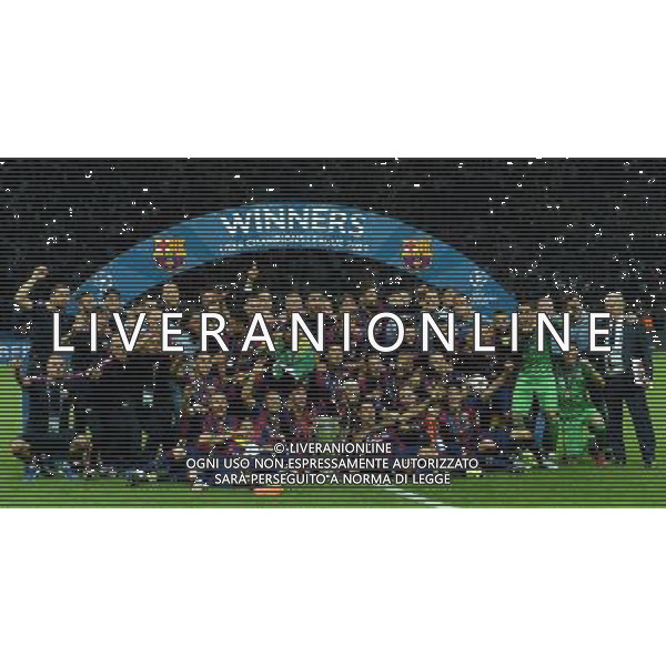 UEFA Champions League 2014/2015 Finale Berlino - 06.06.2015 Juventus-Barcellona Nella Foto:foto di gruppo con la coppa /Ph.Vitez-Ag. Aldo Liverani