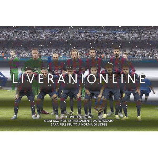 UEFA Champions League 2014/2015 Finale Berlino - 06.06.2015 Juventus-Barcellona Nella Foto:Barcellona Squadra Formazione Ter Stegen,Pique\',Rakitic,Busquets,Iniesta,Suarez,Messi,Neymar,Mascherano,Jordi Alba,Daniel Alves /Ph.Vitez-Ag. Aldo Liverani