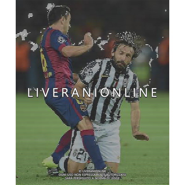 UEFA Champions League 2014/2015 Finale Berlino - 06.06.2015 Juventus-Barcellona Nella Foto:Pirlo Andrea-Xavi Hernandez /Ph.Vitez-Ag. Aldo Liverani