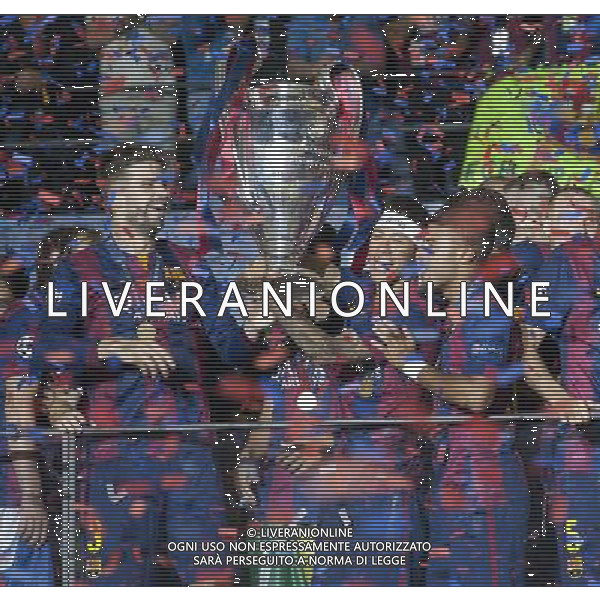 Barcelona\'s Neymar lifts the Champions League Trophy Photographer Chris Vaughan/CameraSport Football - UEFA Champions League Final - Juventus v Barcelona - Saturday 6th June 2015 - Olympiastadion - Berlin, Germany Â© CameraSport - 43 Linden Ave. Countesthorpe. Leicester. England. LE8 5PG - Tel: +44 (0) 116 277 4147 - admin@camerasport.com - www.camerasport.com AG ALDO LIVERANI SAS ONLY ITALY