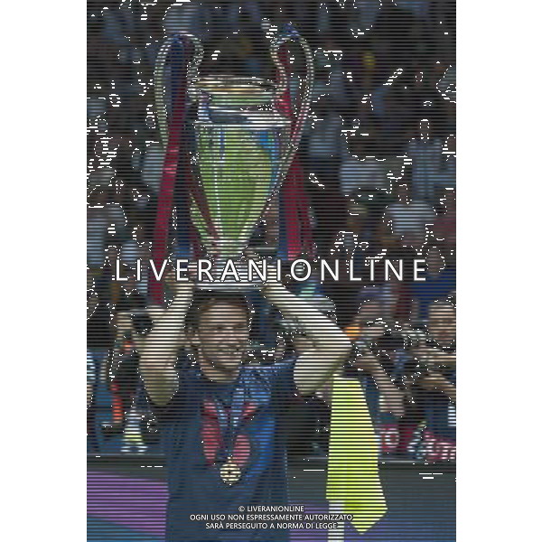 Barcelona\'s Ivan Rakitic celebrates with the Champions League trophy Photographer Chris Vaughan/CameraSport Football - UEFA Champions League Final - Juventus v Barcelona - Saturday 6th June 2015 - Olympiastadion - Berlin, Germany Â© CameraSport - 43 Linden Ave. Countesthorpe. Leicester. England. LE8 5PG - Tel: +44 (0) 116 277 4147 - admin@camerasport.com - www.camerasport.com AG ALDO LIVERANI SAS ONLY ITALY