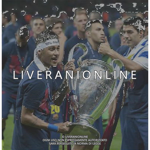 Barcelona\'s Neymar poses with the Champions League Trophy Photographer Chris Vaughan/CameraSport Football - UEFA Champions League Final - Juventus v Barcelona - Saturday 6th June 2015 - Olympiastadion - Berlin, Germany Â© CameraSport - 43 Linden Ave. Countesthorpe. Leicester. England. LE8 5PG - Tel: +44 (0) 116 277 4147 - admin@camerasport.com - www.camerasport.com AG ALDO LIVERANI SAS ONLY ITALY