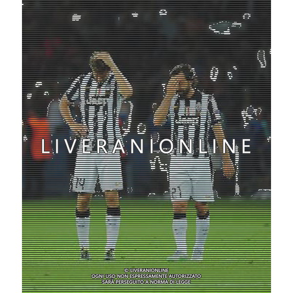 Juventus\' Fernando Llorente, left, and Juventus\' Andrea Pirlo look dejected at the final whistle Photographer Chris Vaughan/CameraSport Football - UEFA Champions League Final - Juventus v Barcelona - Saturday 6th June 2015 - Olympiastadion - Berlin, Germany Â© CameraSport - 43 Linden Ave. Countesthorpe. Leicester. England. LE8 5PG - Tel: +44 (0) 116 277 4147 - admin@camerasport.com - www.camerasport.com AG ALDO LIVERANI SAS ONLY ITALY