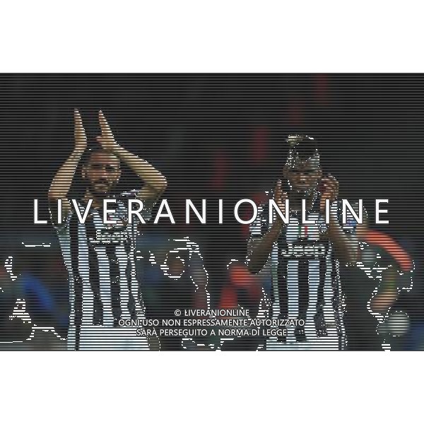 Juventus\' Leonardo Bonucci, left, and Juventus\' Paul Pogba look dejected at the final whistle Photographer Chris Vaughan/CameraSport Football - UEFA Champions League Final - Juventus v Barcelona - Saturday 6th June 2015 - Olympiastadion - Berlin, Germany Â© CameraSport - 43 Linden Ave. Countesthorpe. Leicester. England. LE8 5PG - Tel: +44 (0) 116 277 4147 - admin@camerasport.com - www.camerasport.com AG ALDO LIVERANI SAS ONLY ITALY