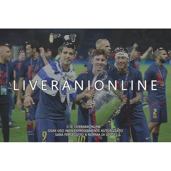 BERLIN 06.06.2015 FINALOWY MECZ LIGA MISTRZOW SEZON 2014/15: JUVENTUS TURYN - FC BARCELONA 1:2 --- UEFA CHAMPIONS LEAGUE FINAL MATCH: JUVENTUS TURIN - FC BARCELONA 1:2 LUIS SUAREZ LIONEL MESSI NEYMAR FOT. PIOTR KUCZA/NEWSPIX.PL --- Newspix.pl PUCHAR TROFEUM AG ALDO LIVERANI SAS ONLY ITALY *** Local Caption *** www.newspix.pl mail us: info@newspix.pl call us: 0048 022 23 22 222 --- Polish Picture Agency by Ringier Axel Springer Poland