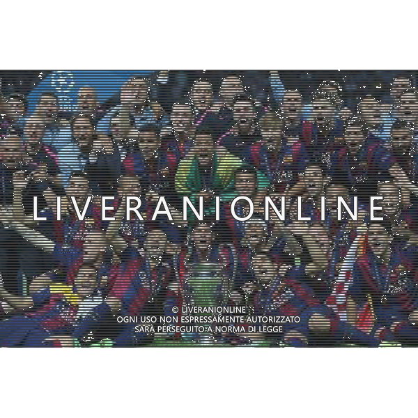 06.06.2015 BERLIN , NIEMCY STADION OLIMPIJSKI PILKA NOZNA ( FOOTBALL ) FINAL LIGI MISTRZOW UEFA 2015 ( UEFA CHAMIONS LEAGUE FINAL ) MECZ JUVENTUS TURYN FC - FC BARCELONA NZ BARCELONA RADOSC, WYGRYWA LIGE MISTRZOW - LIONEL MESSI, L;UIZ SUAREZ, NEYMAR, GERARD PIQUE, ANDREAS INIESTA FOTO LUKASZ GROCHALA/CYFRASPORT / NEWSPIX.PL / NEWSPIX.PL --- Newspix.pl AG ALDO LIVERANI SAS ONLY ITALY *** Local Caption *** www.newspix.pl mail us: info@newspix.pl call us: 0048 022 23 22 222 --- Polish Picture Agency by Ringier Axel Springer Poland