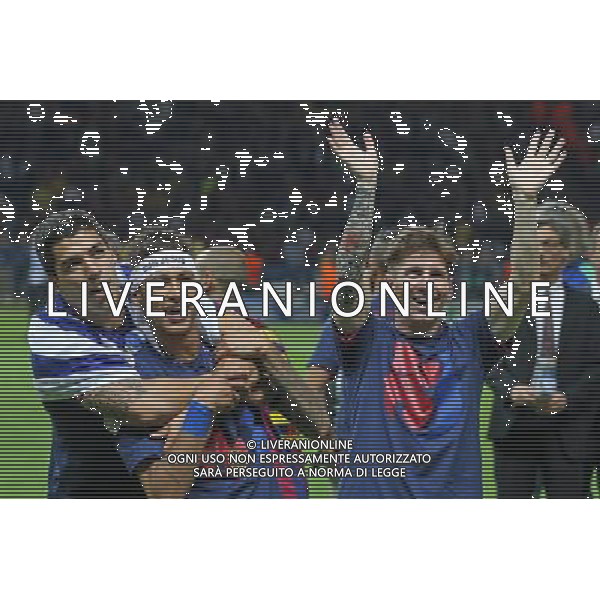06.06.2015 BERLIN , NIEMCY STADION OLIMPIJSKI PILKA NOZNA ( FOOTBALL ) FINAL LIGI MISTRZOW UEFA 2015 ( UEFA CHAMIONS LEAGUE FINAL ) MECZ JUVENTUS TURYN FC - FC BARCELONA NZ BARCELONA RADOSC, WYGRYWA LIGE MISTRZOW - LUIZ SUAREZ, NEYMAR, LIONEL MESSI FOTO LUKASZ GROCHALA/CYFRASPORT / NEWSPIX.PL --- Newspix.pl AG ALDO LIVERANI SAS ONLY ITALY *** Local Caption *** www.newspix.pl mail us: info@newspix.pl call us: 0048 022 23 22 222 --- Polish Picture Agency by Ringier Axel Springer Poland