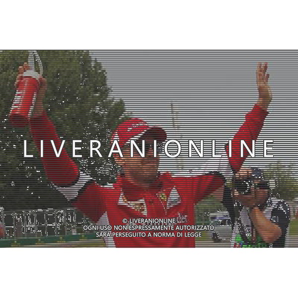 Sebastian Vettel (GER) Ferrari on the drivers parade. 07.06.2015. Formula 1 World Championship, Rd 7, Canadian Grand Prix, Montreal, Canada, Race Day. /AGENZIA ALDO LIVERANI Sas - ITALY ONLY - EDITORIAL USE ONLY