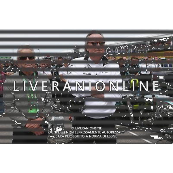 Michael Douglas (USA) Actor with Mansour Ojjeh, McLaren shareholder on the grid 07.06.2015. Formula 1 World Championship, Rd 7, Canadian Grand Prix, Montreal, Canada, Race Day. AG ALDO LIVERANI SAS ONLY ITALY