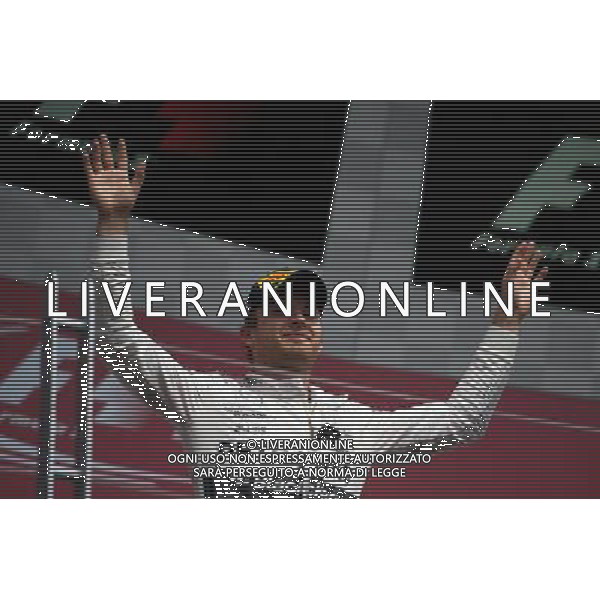 Nico Rosberg (GER) Mercedes AMG F1 celebrates his second position on the podium. 07.06.2015. Formula 1 World Championship, Rd 7, Canadian Grand Prix, Montreal, Canada, Race Day. AG ALDO LIVERANI SAS ONLY ITALY