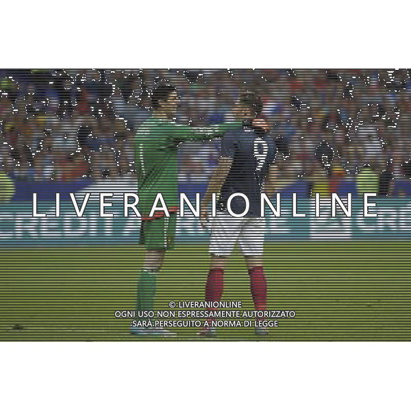 Olivier Giroud / Thibaut Courtois - 07.06.2015 - France / Belgique - Match amical Photo : Andre Ferreira / Icon Sport AG ALDO LIVERANI SAS ONLY ITALY