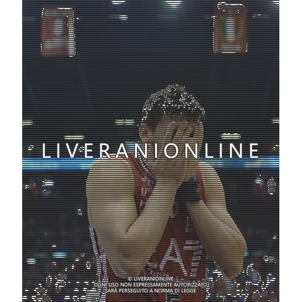 Beko Lega Basket Serie A 2014/2015 Semifinale Playoffs Gara 7 Milano - 10.06.2015 EA7 Emporio Armani Milano-Banco Sardegna Sassarri Nella Foto:lacrime di gentile /Ph.Vitez-Ag. Aldo Liverani