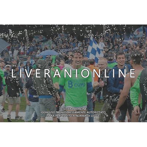 Bassano - Como Finale ritorno play off Lega pro 14 giugno 2015 nella foto Esultanza e festeggiamenti del Como per la promozione in Serie B Â©Garbuio/AGENZIA ALDO LIVERANI Sas