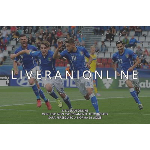 UEFA Under 21 Championship 2015 Group B Olomuc (Repubblica Ceca) - 18.06.2015 Italia-Svezia Nella Foto: esultanza dopo il gol su rigore di domenico berardi /Ph.Vitez-Ag. Aldo Liverani