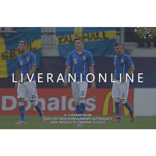 UEFA Under 21 Championship 2015 Group B Olomuc (Repubblica Ceca) - 18.06.2015 Italia-Svezia Nella Foto: delusione daniele baselli, domenico berardi e stefano sturaro dopo il gol subito /Ph.Vitez-Ag. Aldo Liverani