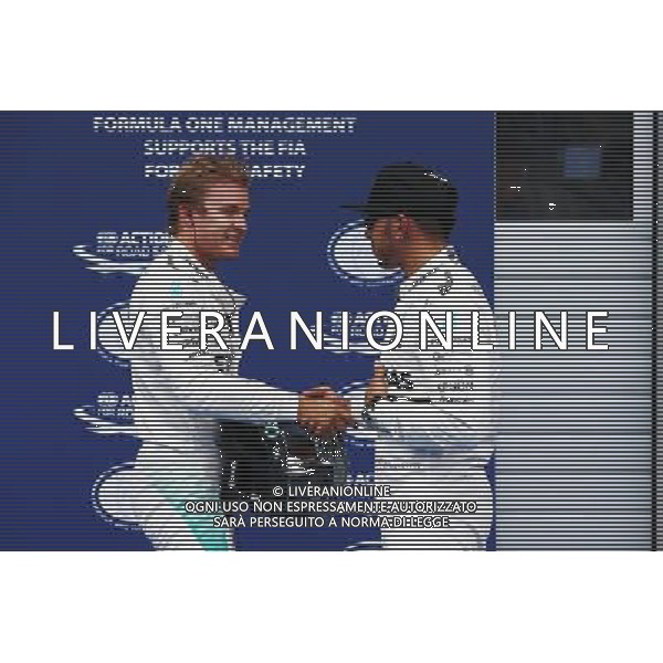 (L to R): second placed Nico Rosberg (GER) Mercedes AMG F1 with team mate Lewis Hamilton (GBR) Mercedes AMG F1, who took pole position. 20.06.2015. Formula 1 World Championship, Rd 8, Austrian Grand Prix, Spielberg, Austria, Qualifying Day. /AGENZIA ALDO LIVERANI Sas - ITALY ONLY - EDITORIAL USE ONLY - Prove Ufficiali