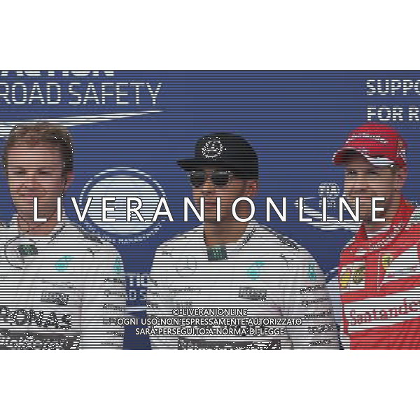 Nico Rosberg (GER), Mercedes AMG F1 Team, Lewis Hamilton (GBR), Mercedes AMG F1 Team, Sebastian Vettel (GER), Scuderia Ferrari 20.06.2015. Formula 1 World Championship, Rd 8, Austrian Grand Prix, Spielberg, Austria, Qualifying Day. /AGENZIA ALDO LIVERANI Sas - ITALY ONLY - EDITORIAL USE ONLY - Prove Ufficiali
