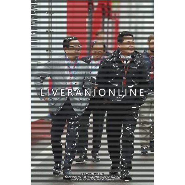 (L to R): Takahiro Hachigo (JPN) Honda CEO with Yasuhisa Arai (JPN) Honda Motorsport Chief Officer. 20.06.2015. Formula 1 World Championship, Rd 8, Austrian Grand Prix, Spielberg, Austria, Qualifying Day. /AGENZIA ALDO LIVERANI Sas - ITALY ONLY - EDITORIAL USE ONLY - Prove Ufficiali
