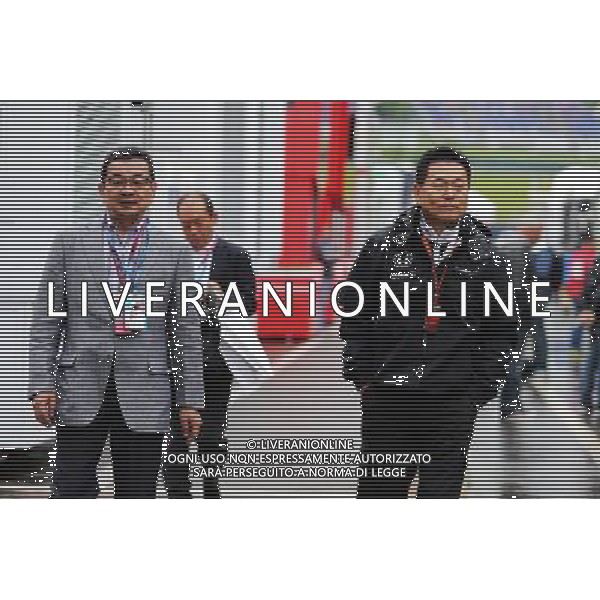 (L to R): Takahiro Hachigo (JPN) Honda CEO with Yasuhisa Arai (JPN) Honda Motorsport Chief Officer. 20.06.2015. Formula 1 World Championship, Rd 8, Austrian Grand Prix, Spielberg, Austria, Qualifying Day. /AGENZIA ALDO LIVERANI Sas - ITALY ONLY - EDITORIAL USE ONLY - Prove Ufficiali